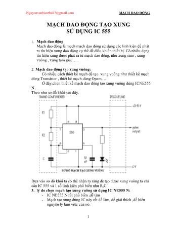 Bài giảng Điện tử số - Mạch dao động tạo xung sử dụng IC 555