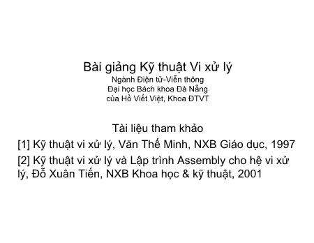 Bài giảng Kỹ thuật Vi xử lý - Chương 5: Thiết kế các cổng I/O - Hồ Viết Việt