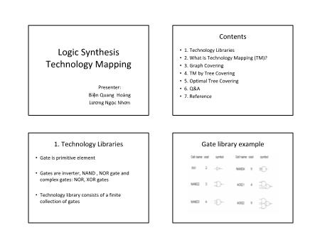 Bài giảng Logic Synthesis Technology Mapping - Biện Quang Hoàng