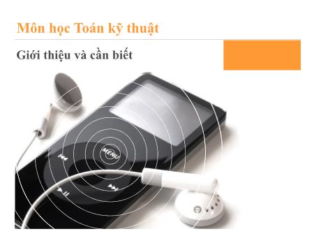 Bài giảng môn Toán kỹ thuật