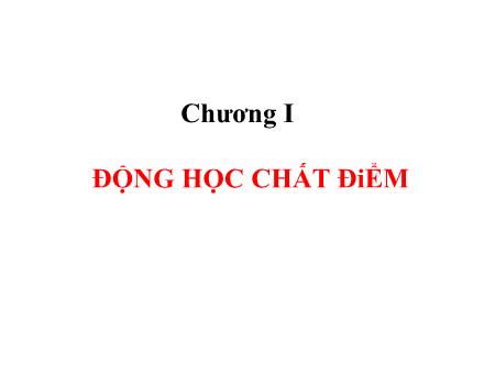 Bài giảng môn Vật lý 1