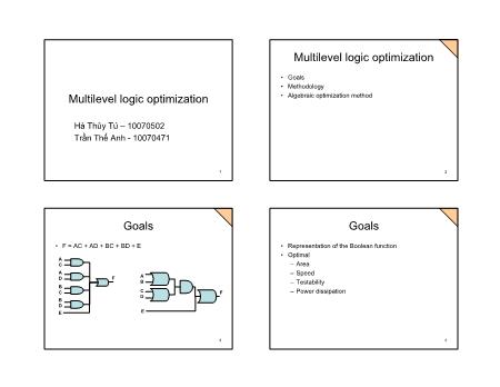 Bài giảng Multilevel logic optimiz