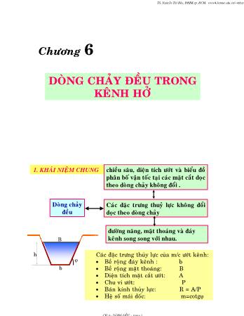 Bài giảng Thủy lực môi trường - Chương 6: Dòng chảy đều trong kênh hở - Nguyễn Thị Bảy