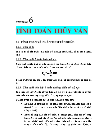 Bài giảng Thủy văn môi trường - Chương 6: Tính toán thủy văn