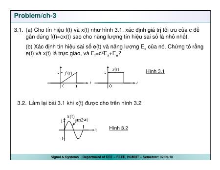 Bài giảng Tín hiệu và hệ thống - Chương 3 - Trần Quang Việt