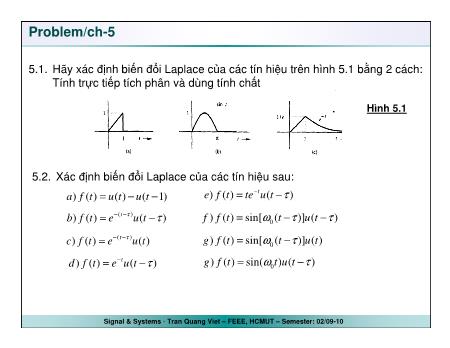 Bài giảng Tín hiệu và hệ thống - Chương 5 - Trần Quang Việt