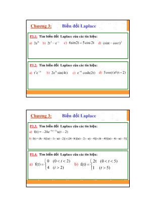 Bài giảng Toán kĩ thuật - Chương 3: Biến đổi Laplace