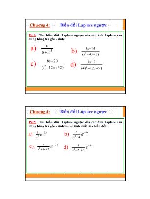 Bài giảng Toán kĩ thuật - Chương 4: Biến đổi Laplace ngược