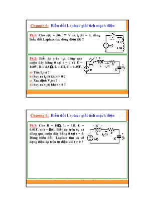 Bài giảng Toán kĩ thuật - Chương 6: Biến đổi Laplace giải tích mạch điện