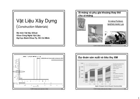 Bài giảng Vật liệu xây dựng (Construction materials) - Chương 8: Xi-măng và phụ gia cho xi-măng