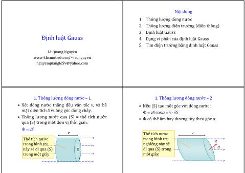 Bài giảng Vật Lý 1 - Phần 3: Điện từ học - Bài: Định luật Gaus - Lê Quang Nguyên