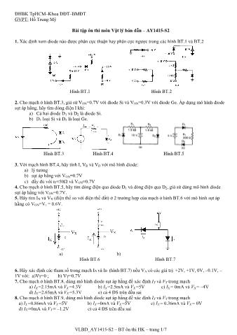Bài tập ôn thi môn Vật lý bán dẫn - AY1415-S2 - Hồ Trung Mỹ