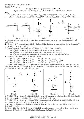 Bài tập ôn thi môn Vật lýbán dẫn - AY1516-S2 - Hồ Trung Mỹ