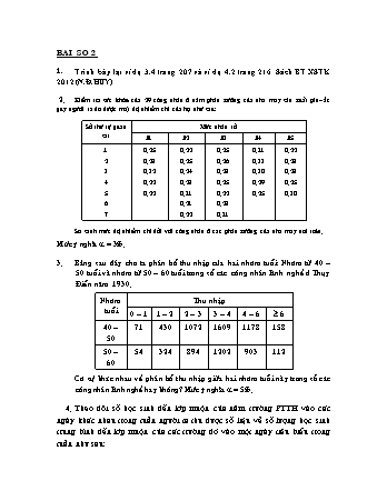 Bài tập Xác suất thống kê - Bài số 2