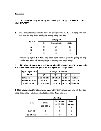 Bài tập Xác suất thống kê - Bài số 5