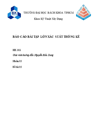 Báo cáo Bài tập lớn Xác suất thống kê - Nguyễn Kiều Dung