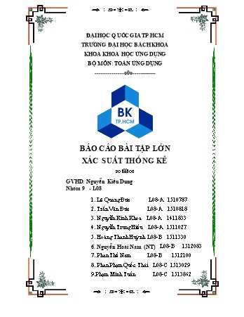 Báo cáo bài tập lớn Xác suất thống kê