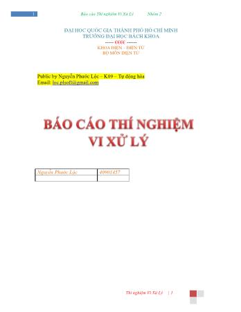 Báo cáo Thí nghiệm Vi xử lý - Nguyễn Phước Lộc