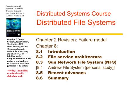 Distributed Systems - Distributed File Systems - Thoai Nam