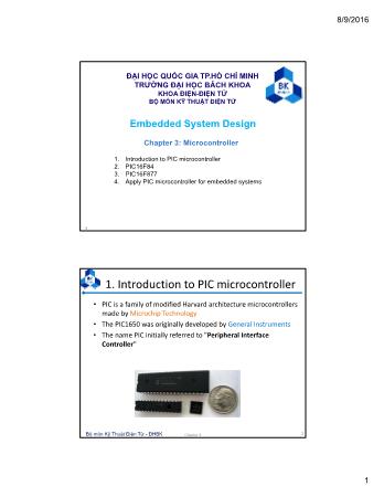 Embedded System Design - Chapter 3: Microcontroller