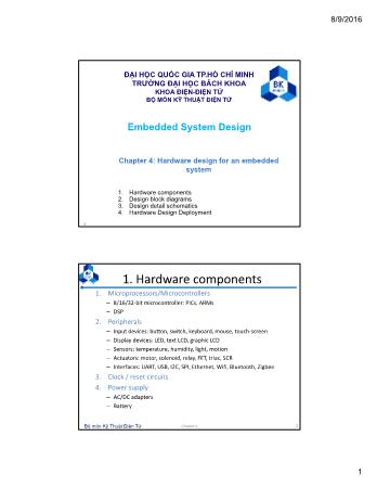 Embedded System Design - Chapter 4: Hardware design for an embedded system
