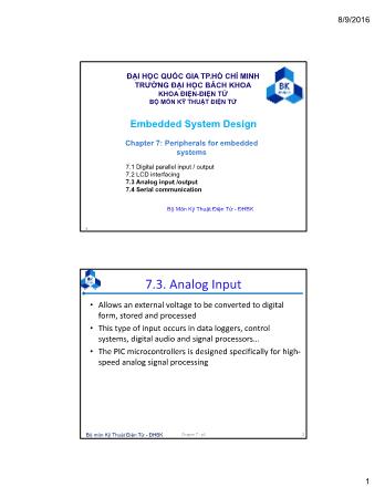 Embedded System Design - Chapter 7: Peripherals for embedded systems (Part 2)