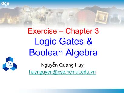 Exercise - Chapter 3: Logic Gates & Boolean Algebra - Nguyễn Quang Huy