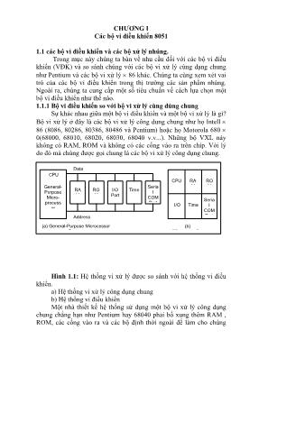 Giáo trình Vi điều khiển - Chương 1: Các bộ vi điều khiển 8051