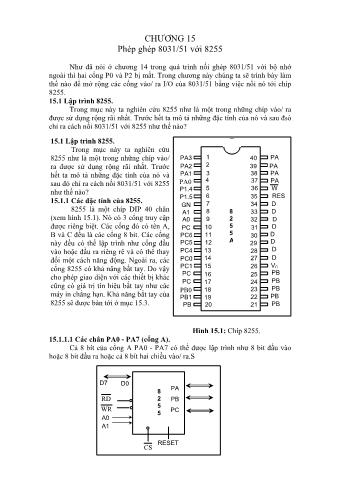 Giáo trình Vi điều khiển - Chương 15: Phép ghép 8031/51 với 8255