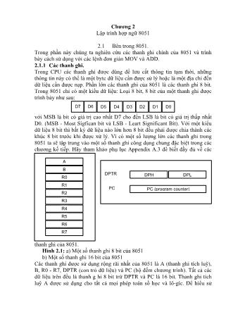 Giáo trình Vi điều khiển - Chương 2: Lập trình hợp ngữ 8051