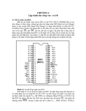 Giáo trình Vi điều khiển - Chương 4: Lập trình cho cổng vào-ra I/0
