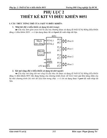 Giáo trình Vi xử lý - Phụ lục 2: Thiết kế kit vi điều khiển 8051 - Phạm Quang Trí