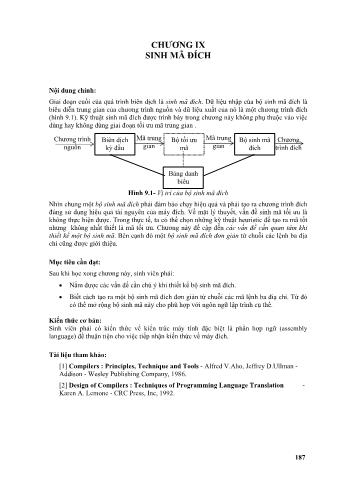 Giáo trình Xây dựng chương trình dịch - Chương IX: Sinh mã đích