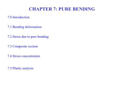 Strength of materials - Chapter 7: Pure bending - Nguyễn Sỹ Lâm