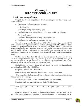 Tài liệu Lập trình hệ thống - Chương 4: Giao tiếp cống nối tiếp - Phạm Hùng Kim Khánh