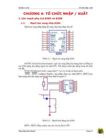 Tài liệu Vi xử lý - Chương 4: Tổ chức nhập/xuất - Phạm Hùng Kim Khánh