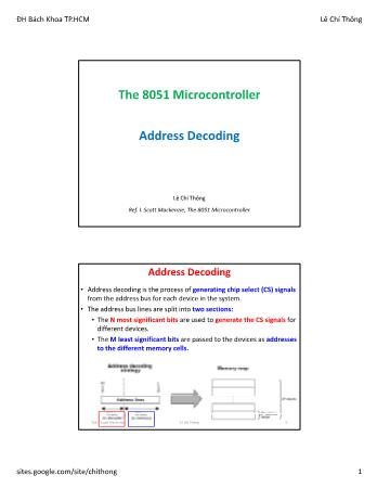 The 8051 Microcontroller - Address Decoding - Lê Chí Thông