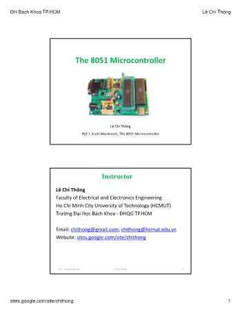 The 8051 Microcontroller - Chap 1: Instructor - Lê Chí Thông