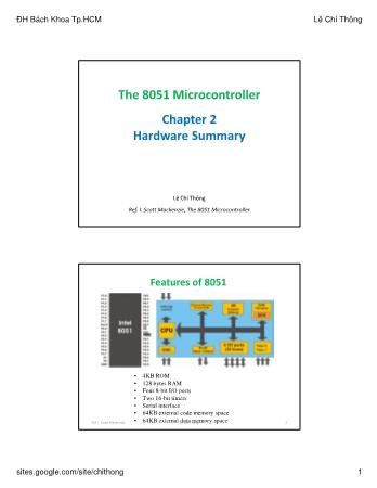 The 8051 Microcontroller - Chapter 2: Hardware Summary - Lê Chí Thông