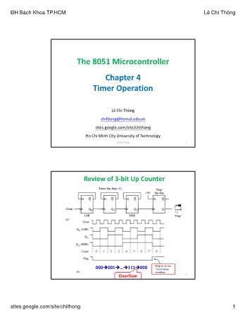 The 8051 Microcontroller - Chapter 4: Timer Operation - Lê Chí Thông