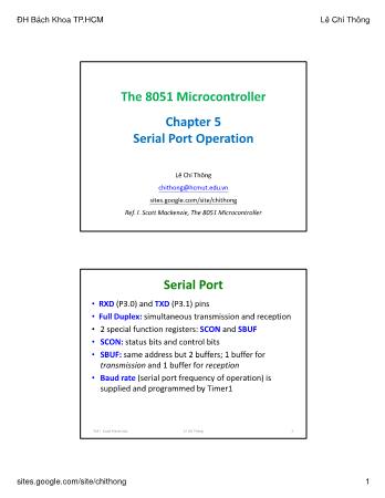 The 8051 Microcontroller - Chapter 5: Serial Port Operation - Lê Chí Thông