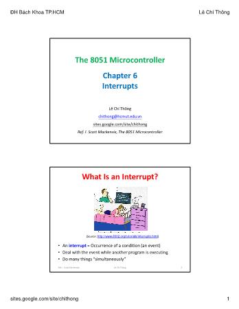 The 8051 Microcontroller - Chapter 6: Interrupts - Lê Chí Thông