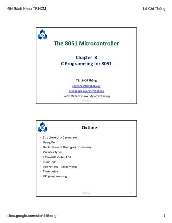 The 8051 Microcontroller - Chapter 8: C Programming for 8051 - Lê Chí Thông