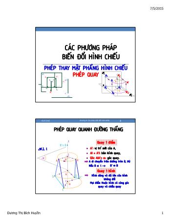 Bài giảng Vẽ kỹ thuật - Buổi 7 - Dương Thị Bích Huyền