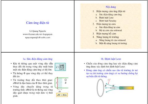 Bài tập Vật Lý 1 - Bài: Cảm ứng điện từ - Lê Quang Nguyên