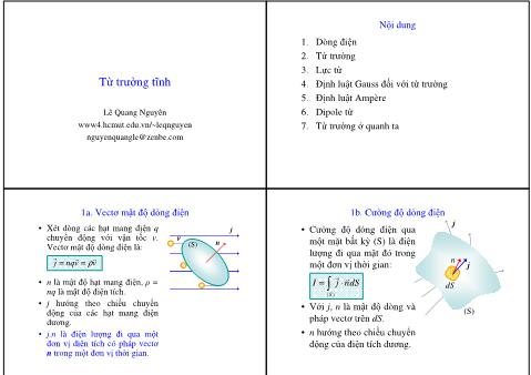 Bài tập Vật Lý 1 - Từ trường tĩnh - Lê Quang Nguyên