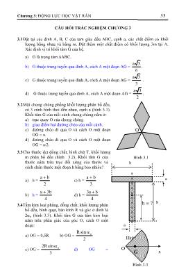 Câu hỏi trắc nghiệm Vật lý 1 - Chương 3: Động lực học vật rắn