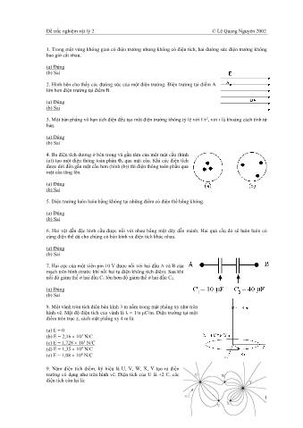 Đề trắc nghiệm Vật lý 2 - Lê Quang Nguyên