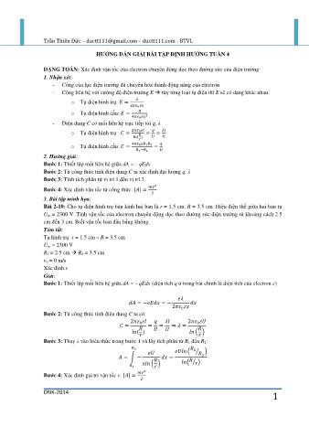 Định hướng giải bài tập Vật lý 1 - Chương: Điện tử - Tuần 4 - Trần Thiên Đức