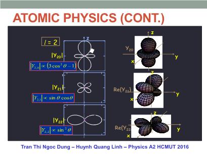 Physics 2 - Lecture 10: Atomic Physics - Huynh Quang Linh